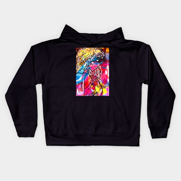 Amazing Grace Abstract Christian Art Kids Hoodie by Amazink Creations